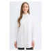 DEFACTO Relax Fit Shirt Collar Poplin Basic Plain Long Sleeve White Shirt Tunic