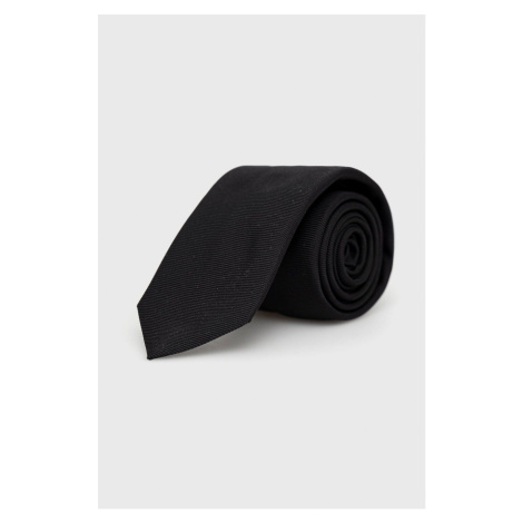 Hodvábna kravata HUGO čierna farba Hugo Boss