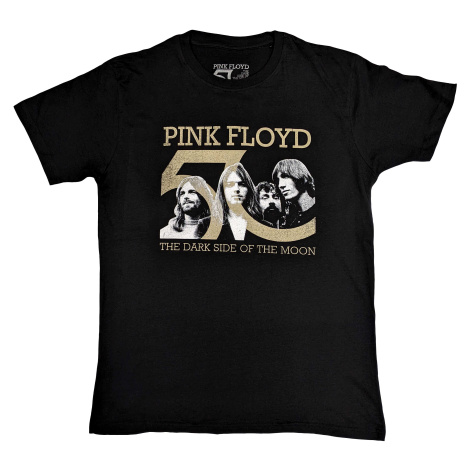 Pink Floyd tričko Band Photo & 50th Logo Čierna
