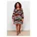 Trendyol Curve Multi Color Ethnic Pattern Voile Beach Dress