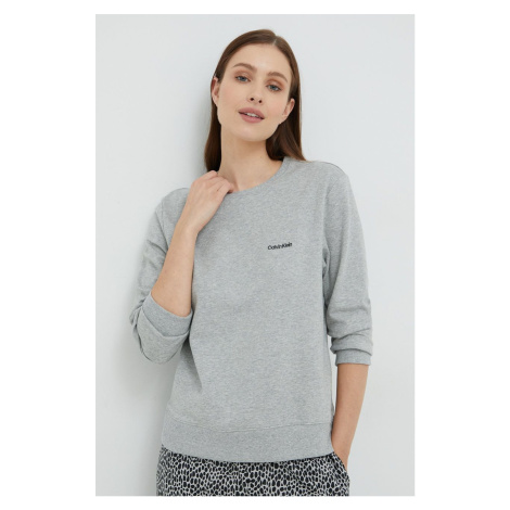 Tričko s dlhým rukávom Calvin Klein Underwear šedá farba, 000QS6870E