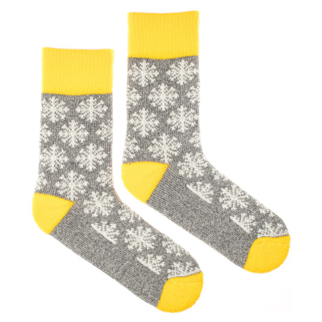 Vlnené ponožky Vlnáč Chumelica žltá Fusakle