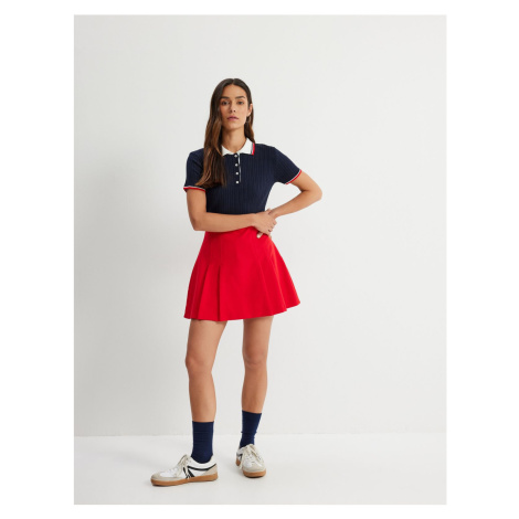 Koton High Waist Pleated Mini Skirt