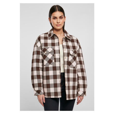 Women's flannel padded overshirt pink/brown Urban Classics