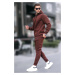 Madmext Bitter Brown Hooded Basic Tracksuit Set 5905