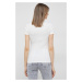Bavlnené tričko Lacoste biela farba