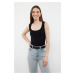 Trendyol Black Fitted Pool Neck Stretchy Knitted Blouse