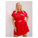 Red plus size dress with elastic waistband