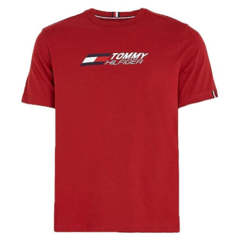 Tommy Hilfiger ESSENTIALS BIG LOGO S/S TEE Pánske tričko, červená, veľkosť