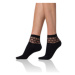 Dámske ponožky s ozdobným lemom TRENDY COTTON SOCKS - Bellinda - čierna
