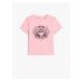 Koton T-Shirt Short Sleeve Crew Neck Ribbed Heart Printed