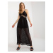 Black openwork dress with slit OCH BELLA