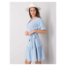 Svetlo modré dámske šaty s viazaním LK-SK-508623.24X-blue