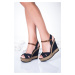 Fox Shoes Navy Blue Women's Wedge Heels Shoes