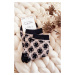 Women's warm socks with patterns beige and black