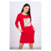 Dress with 3D Bird red graphics