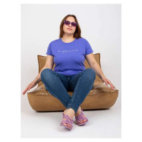 Plus size purple t-shirt with text