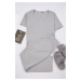 Trendyol Curve Gray Square Collar Camisole Knitted Pajama Set