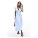 Women's pleated midi dress with a neckline and delicate ruffles Numoco