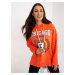 Long orange sweatshirt with print