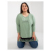 Pistachio asymmetrical cotton tunic of larger size