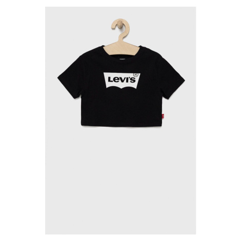 Detské bavlnené tričko Levi's čierna farba, Levi´s