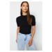 Trendyol Black Crop Premium Yarn/Special Yarn Basic Knitwear Blouse