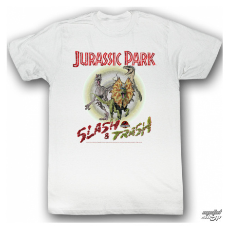 tričko filmové AMERICAN CLASSICS Jurassic Park Slash&Trash sivá biela
