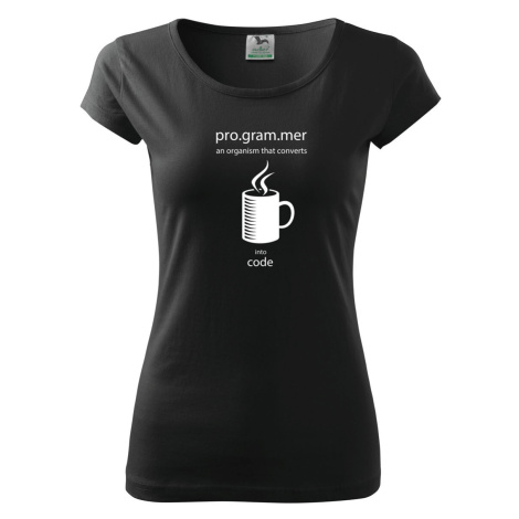 Dámske tričko pre programátorky Convert coffee in to code musíš mať