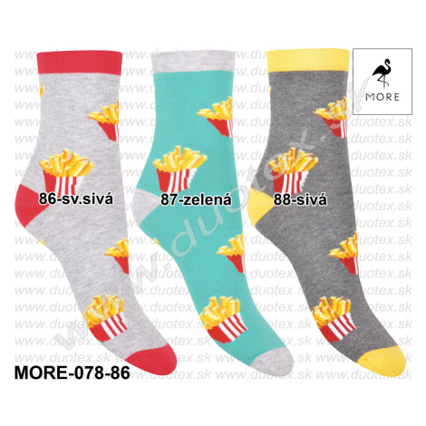 MORE Vzorované ponožky More-078-86 88-sivá