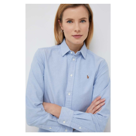 Bavlnená košeľa Polo Ralph Lauren dámska, regular, s klasickým golierom, 211891377