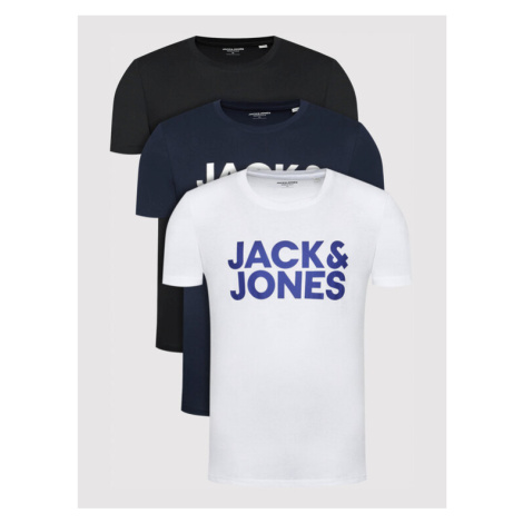 Jack&Jones Súprava 3 tričiek Corp Logo 12191762 Farebná Regular Fit Jack & Jones