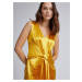 Saténové puzdrové šaty v zlatej farbe Dorothy Perkins