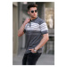 Madmext Men's Anthracite Polo Neck Zippered T-Shirt 5733