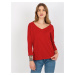 Basic red cotton blouse with neckline