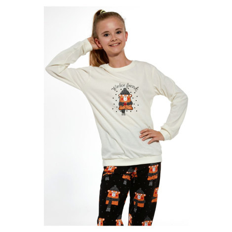 Dievčenské pyžamo Cornette 160 Winter Bear Ecru