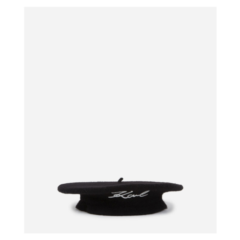 Klobúk Karl Lagerfeld K/Signature Wool Beret Black