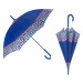 PERLETTI Time, Dámsky palicový dáždnik Bordo Leopardo / modrý, 26255