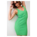 Knitted dress on hangers, green