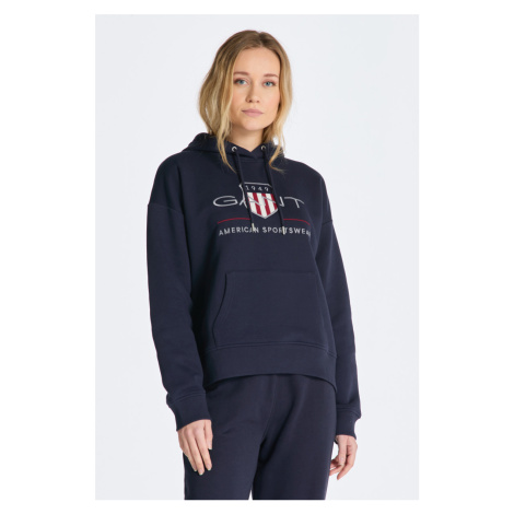 MIKINA GANT REL ARCHIVE SHIELD HOODIE EVENING BLUE