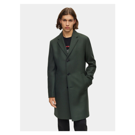 Hugo Vlnený kabát Malte2341 50501968 Zelená Regular Fit Hugo Boss