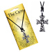 Čierny náhrdelník - šnúrka, kríž z prepletených oválov