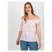 Light pink Spanish blouse with fringe