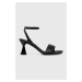 Kožené sandále HUGO Robby čierna farba, 50492979