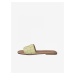 Tamaris Light Yellow Leather Slippers - Ladies