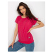 Fuchsia basic summer blouse with short sleeves