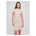 Women's dress with ribbing beige