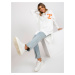 White-orange oversized zip-up hoodie