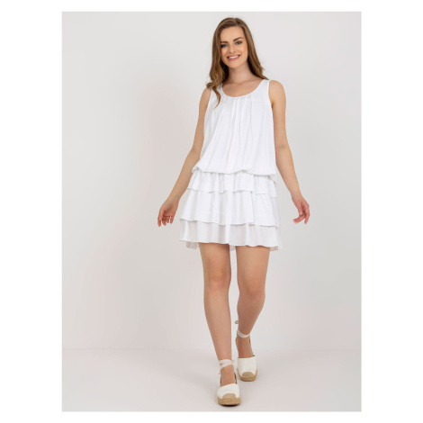 OCH BELLA white ruffle sleeveless dress