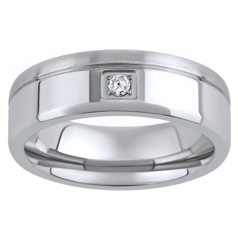 Oceľový prsteň - snubný - pre ženy RC2028-Z Silvego
